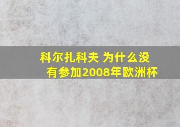 科尔扎科夫 为什么没有参加2008年欧洲杯